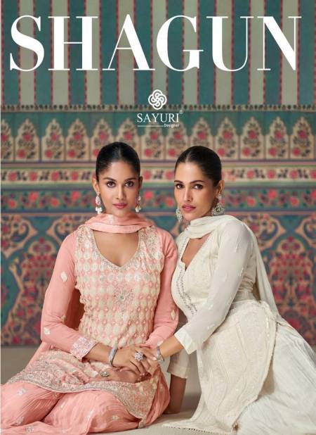 Shagun By Sayuri Designer Chinon Silk Surat Readymade Suits Wholesale Market